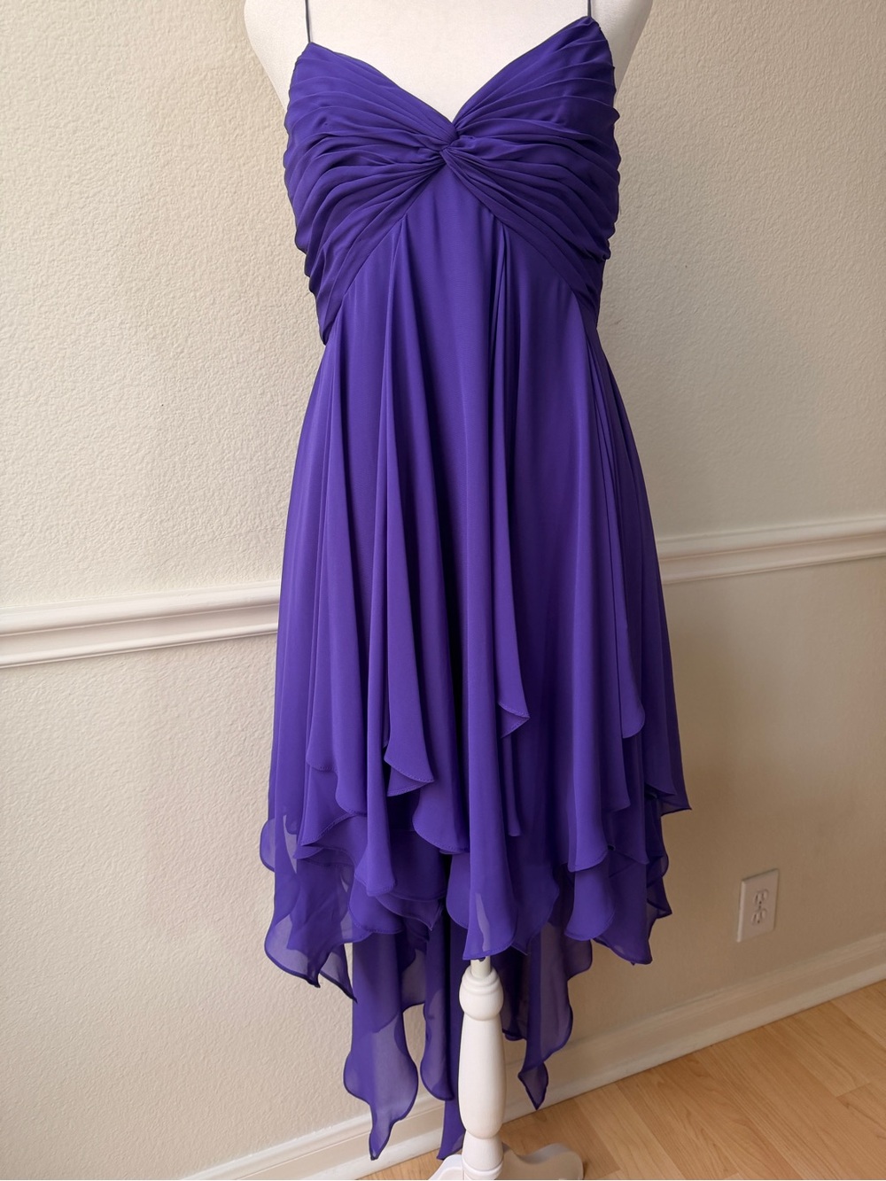 Aidan Mattox Purple Fairycore High Low Chiffon Dress Whimsical Ethereal Sz 6